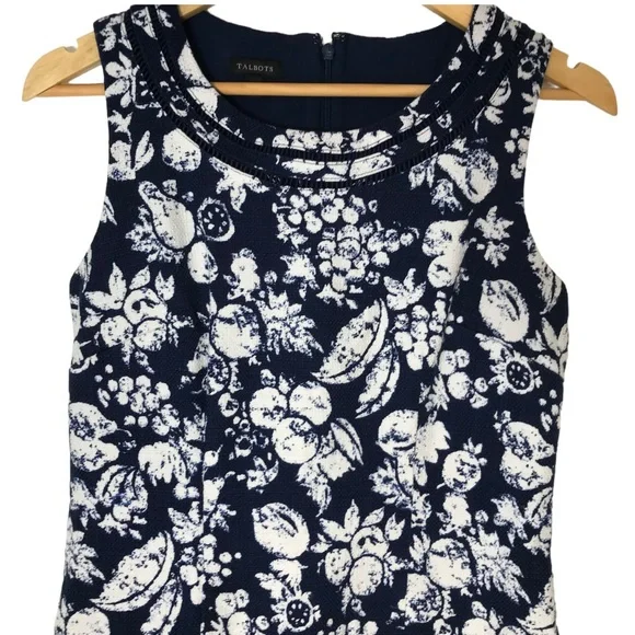 Talbots Blue and White Print Shift/Sheath Dress - Picture 7 of 15